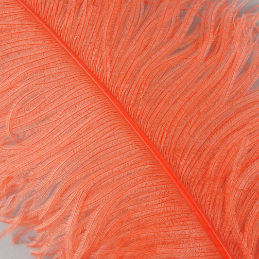 Large Ostrich Feathers - 20-25’’ Prime Femina Plumes - Hot Orange - Ostrich Feathers