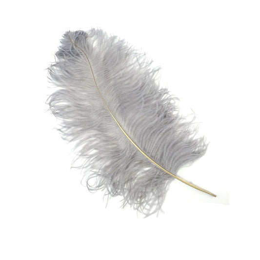 Large Ostrich Feathers - 20-25’’ Prime Femina Plumes - Silver - Ostrich Feathers