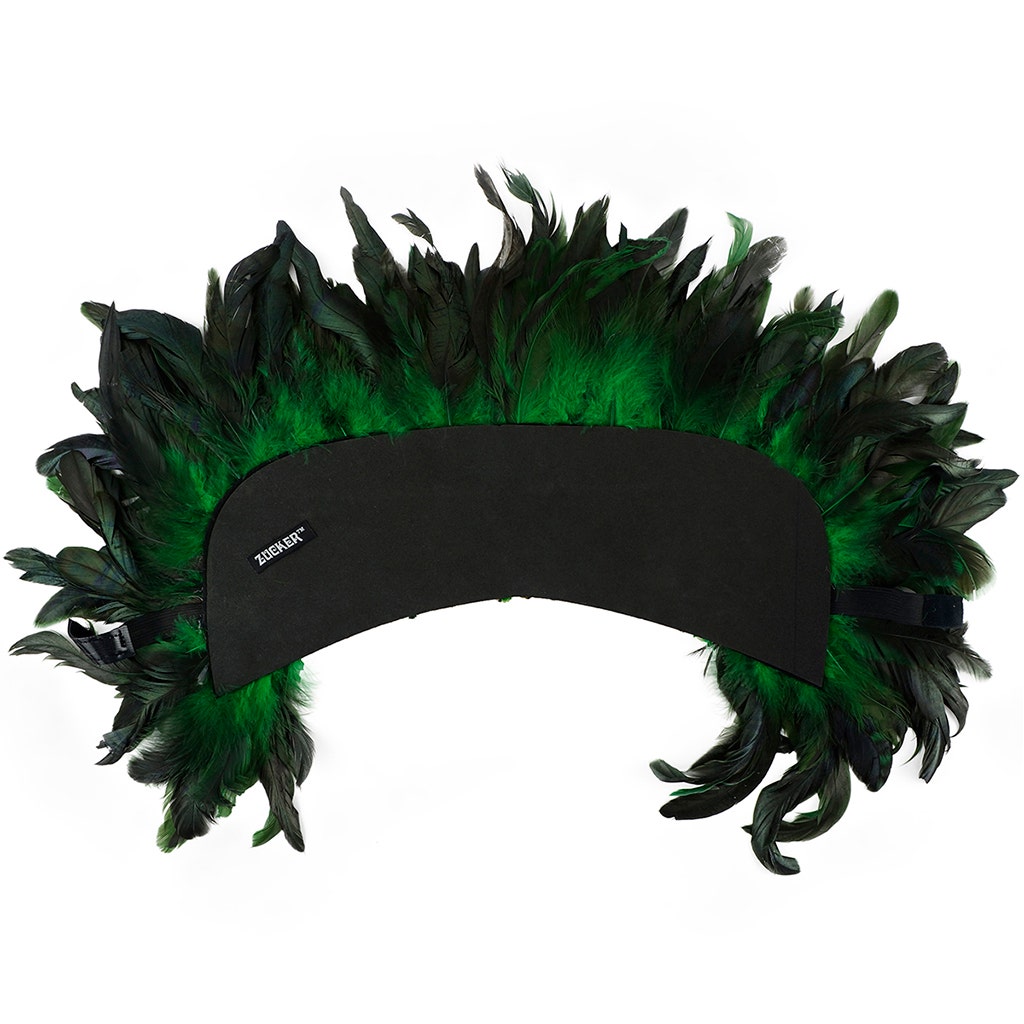 Large Sequined Adjustable Feather Spirit Headdress - Kelly Green - Feathers