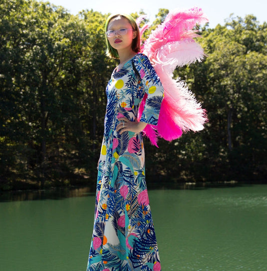 Large Upcycled Ostrich Feather Costume Wings - Flamingo - Feathers