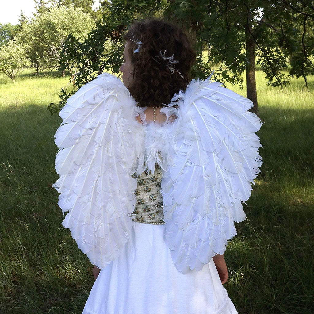 Large White Angel Costume Wings - Adult Fairy Halloween Cosplay Feather Wing - Feathers