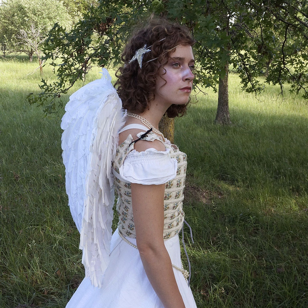 Large White Angel Costume Wings - Adult Fairy Halloween Cosplay Feather Wing - Feathers