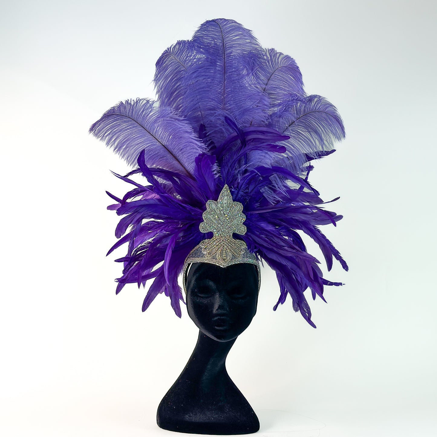 Kitty Lavender Feather Showgirl Headpiece