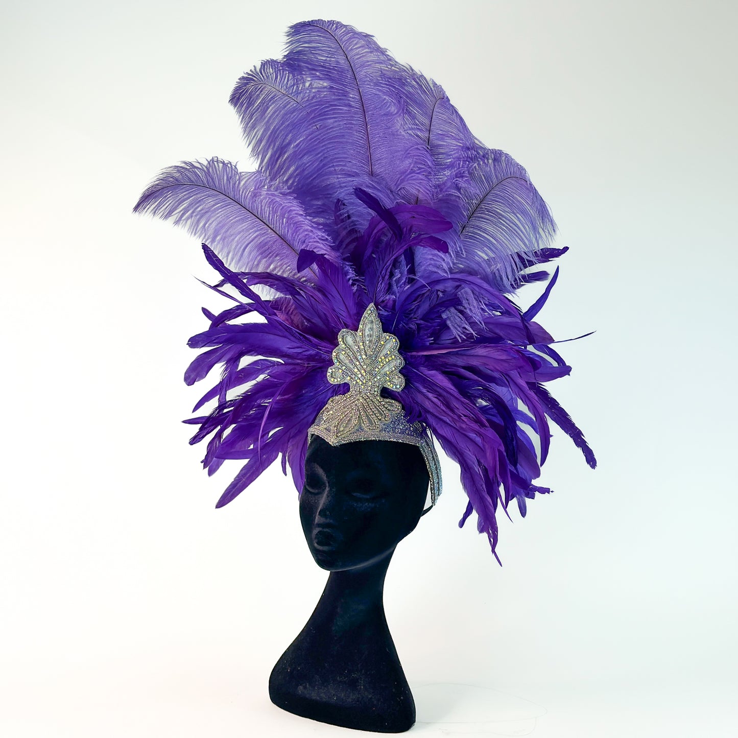 Kitty Lavender Feather Showgirl Headpiece