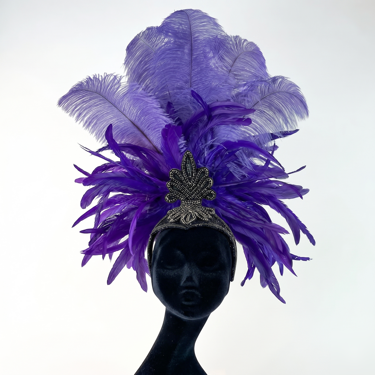 Kitty Lavender Feather Showgirl Headpiece