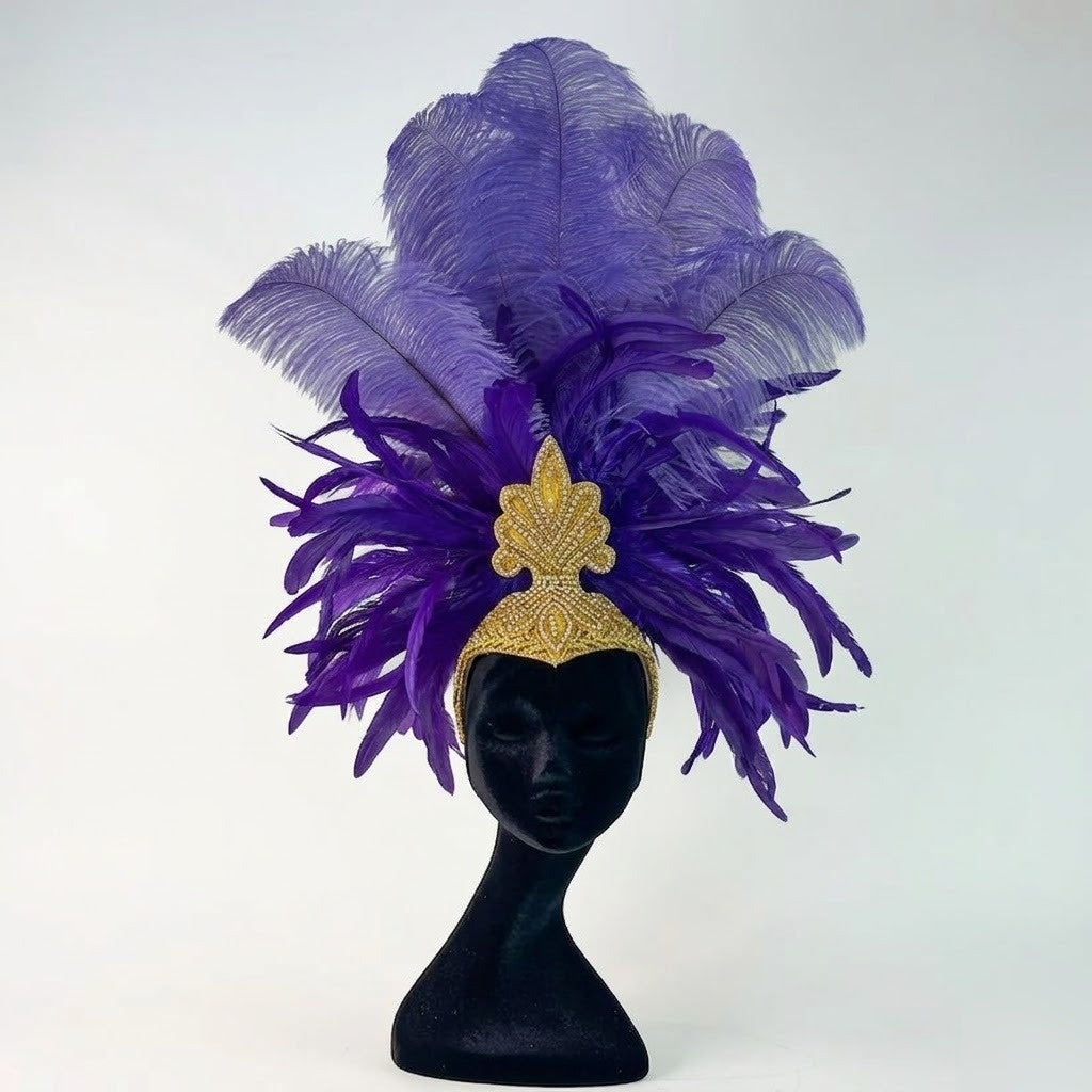 Kitty Lavender Feather Showgirl Headpiece