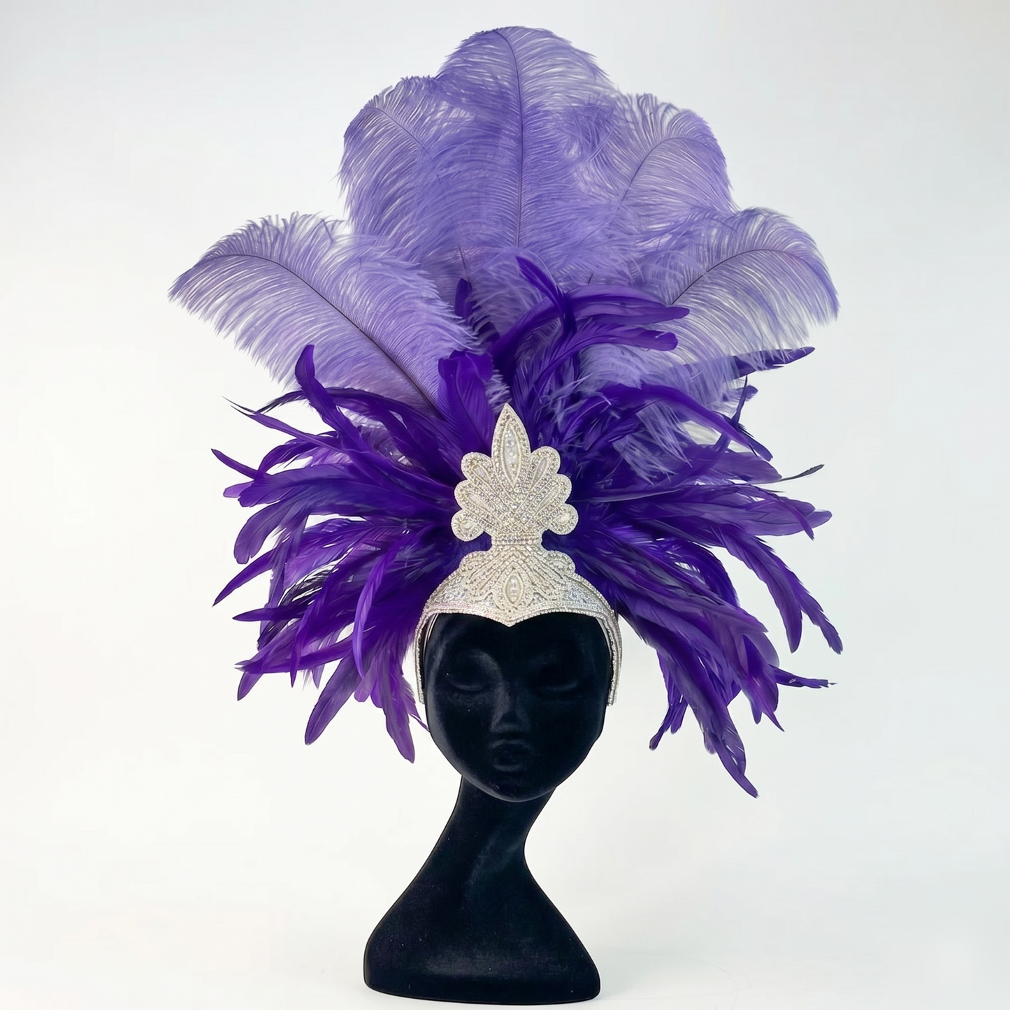 Kitty Lavender Feather Showgirl Headpiece