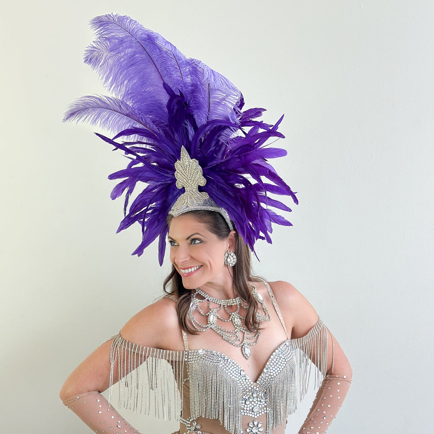 Kitty Lavender Feather Showgirl Headpiece