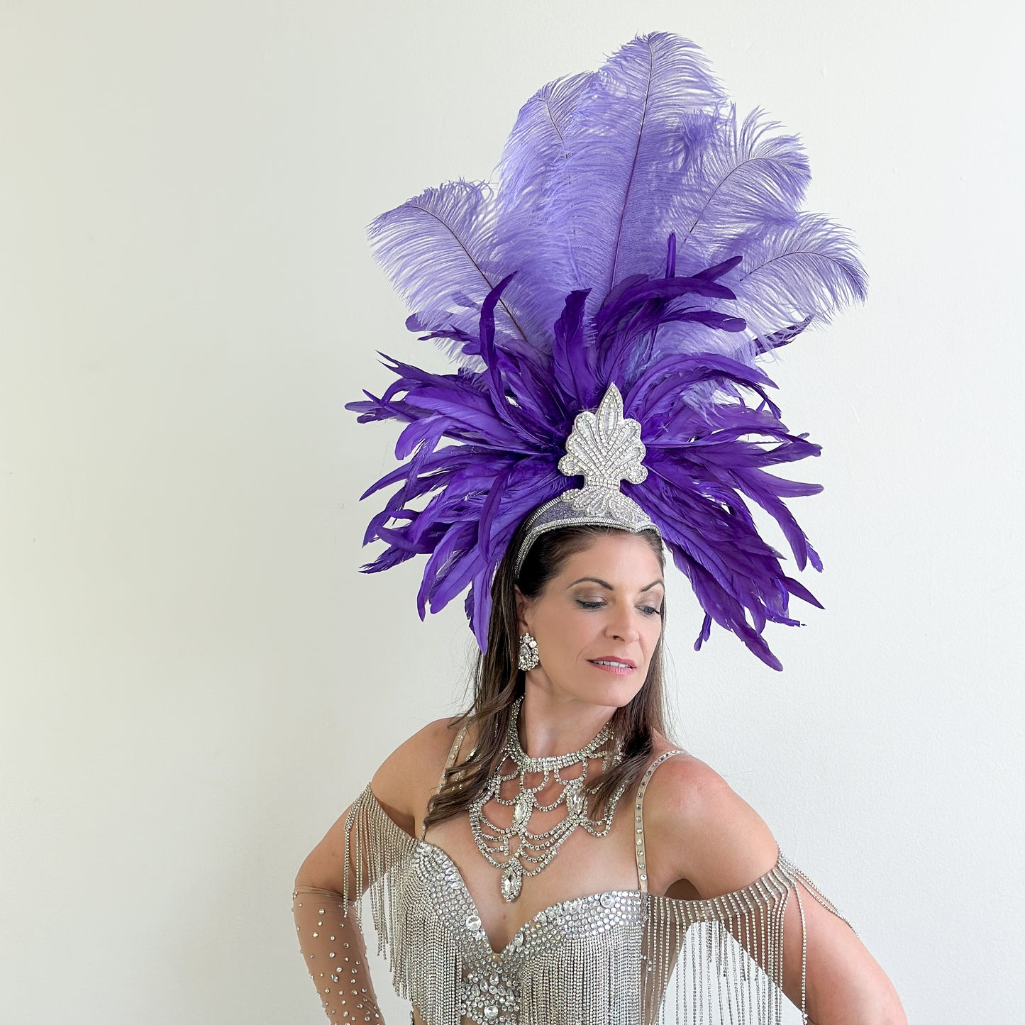 Kitty Lavender Feather Showgirl Headpiece