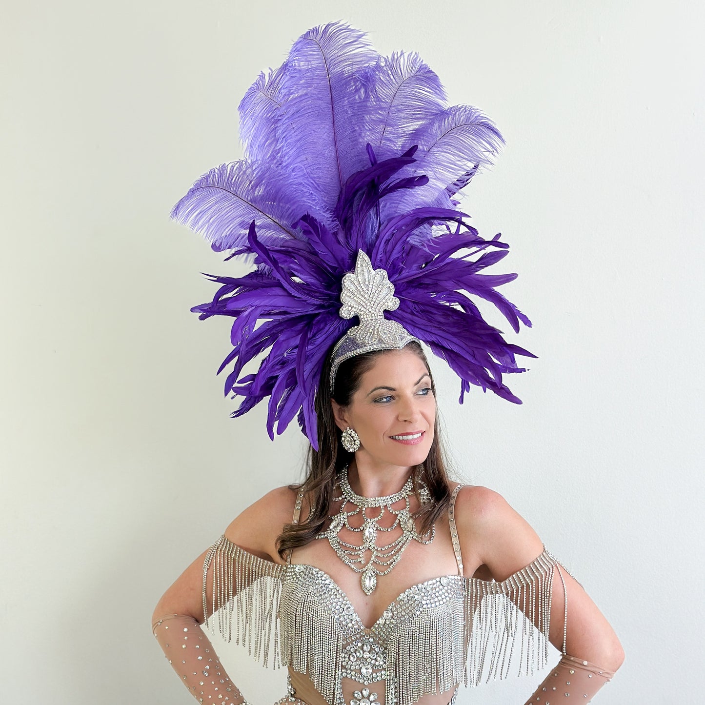 Kitty Lavender Feather Showgirl Headpiece