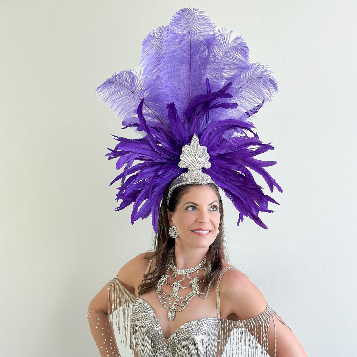 Kitty Lavender Feather Showgirl Headpiece