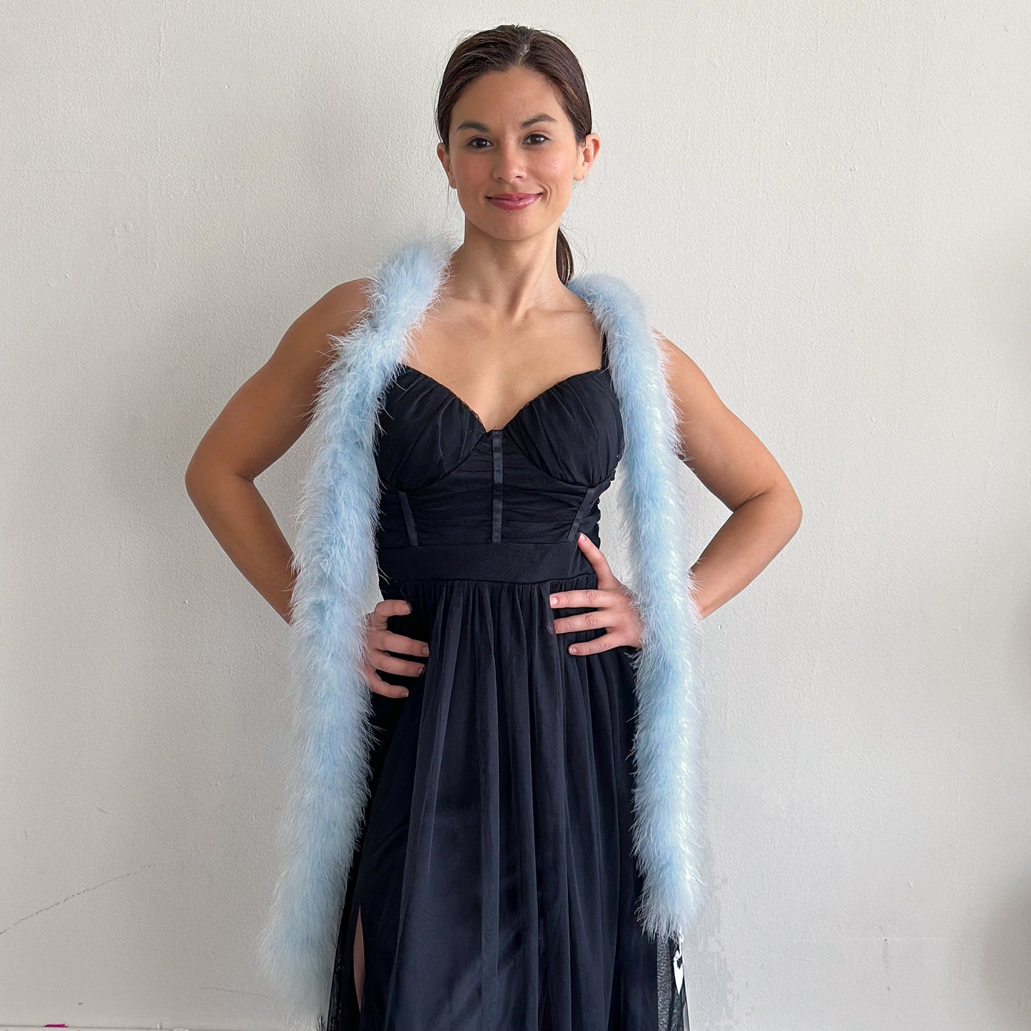Full Marabou Feather Boa - Light Blue
