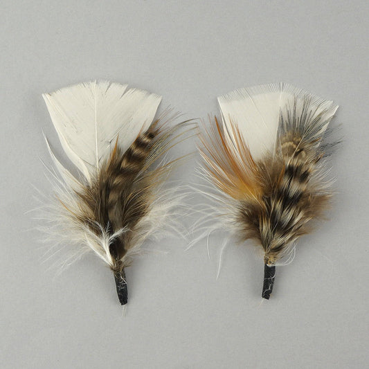 Light Feather Hat Trim With Turkey and Pheasant - Eggshell Natural - Feathers