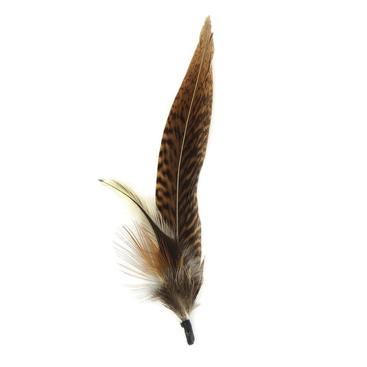 Light Hat Feather Trim With Pheasant and Hackle - Natural - Feathers