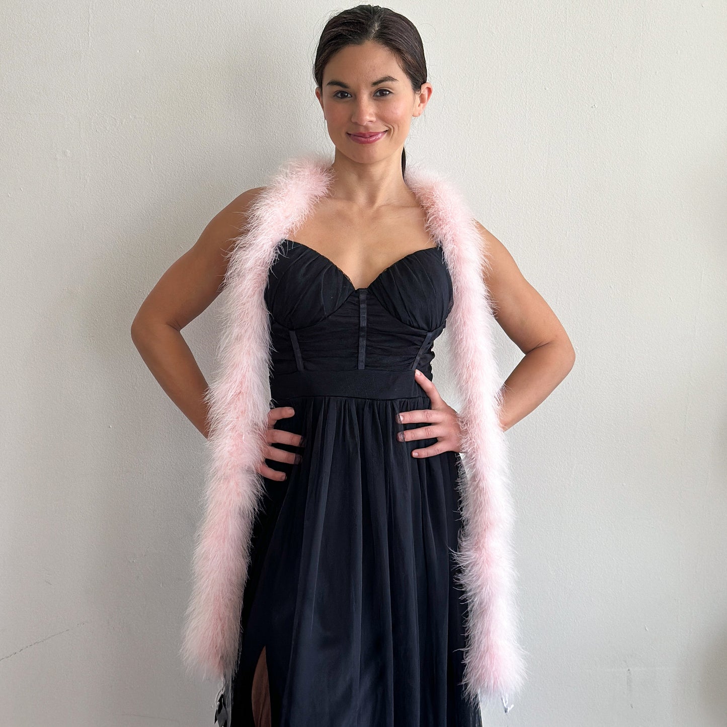 Full Marabou Feather Boa - Light Pink