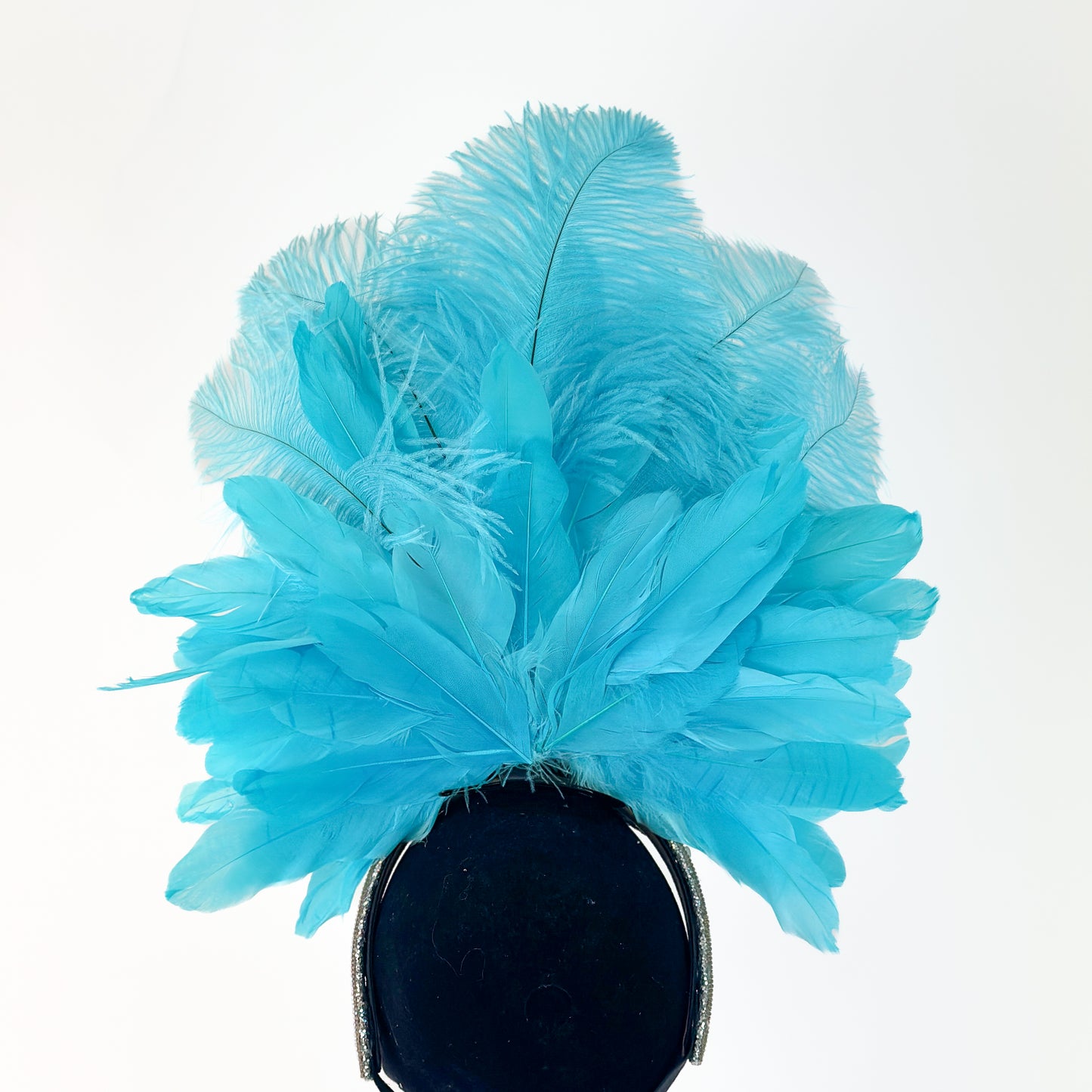 Ginger Light Turquoise Showgirl Feather Headpiece