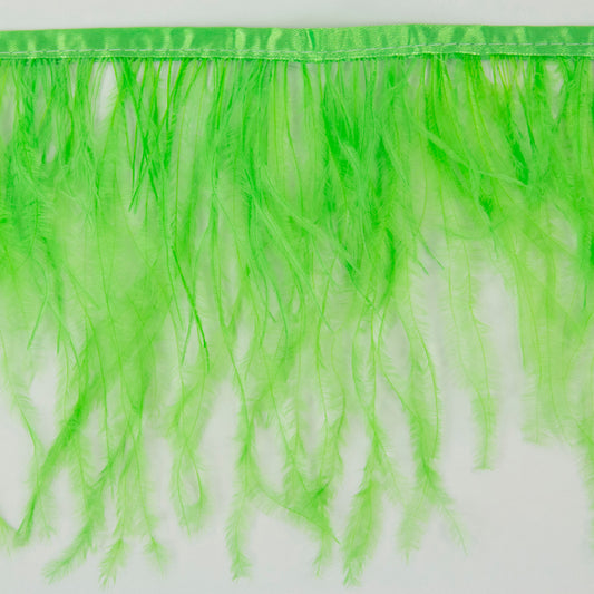 One-Ply Ostrich Feather Fringe - 1 Yard - Lime Green