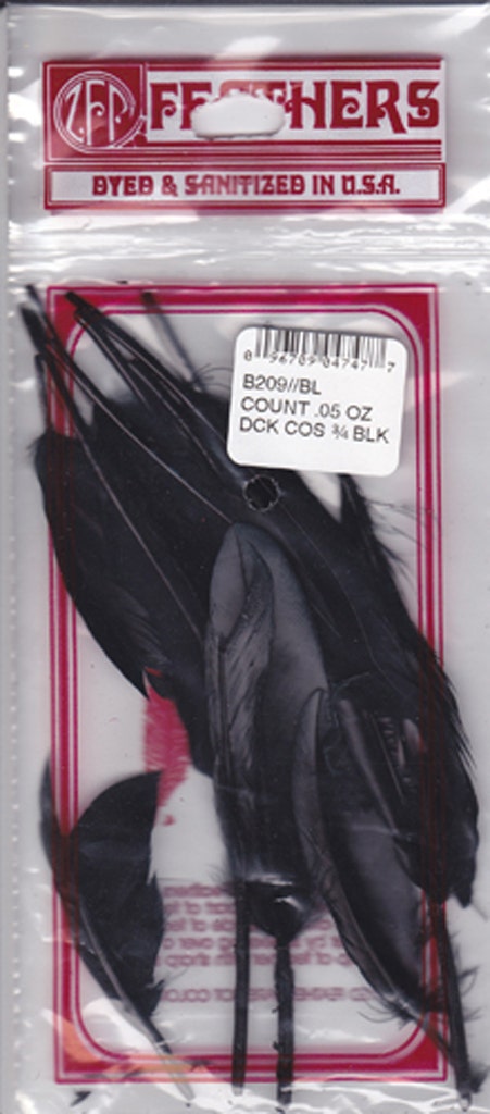 Loose Duck Cosse Dyed 3-4’’ - Black - Feathers