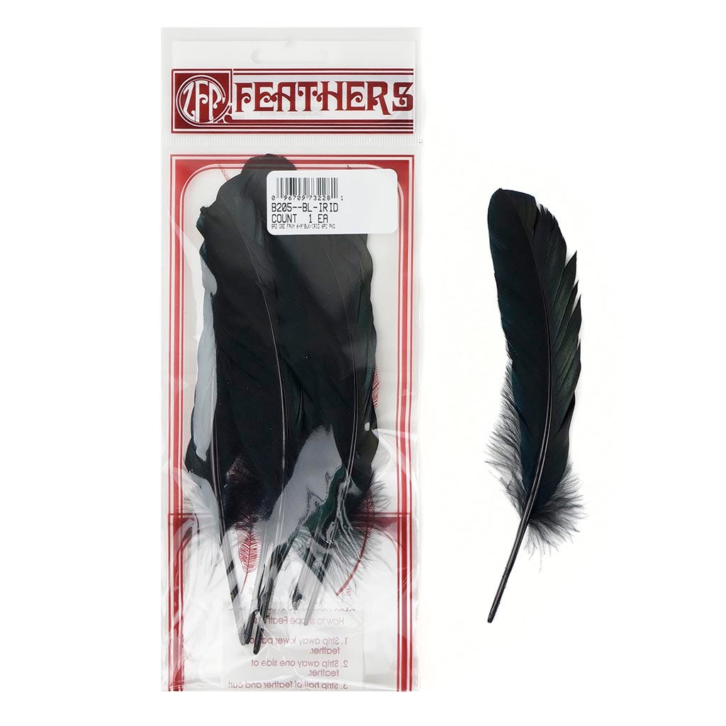 Loose Goose Favions Dyed Black Iridescent - Feathers