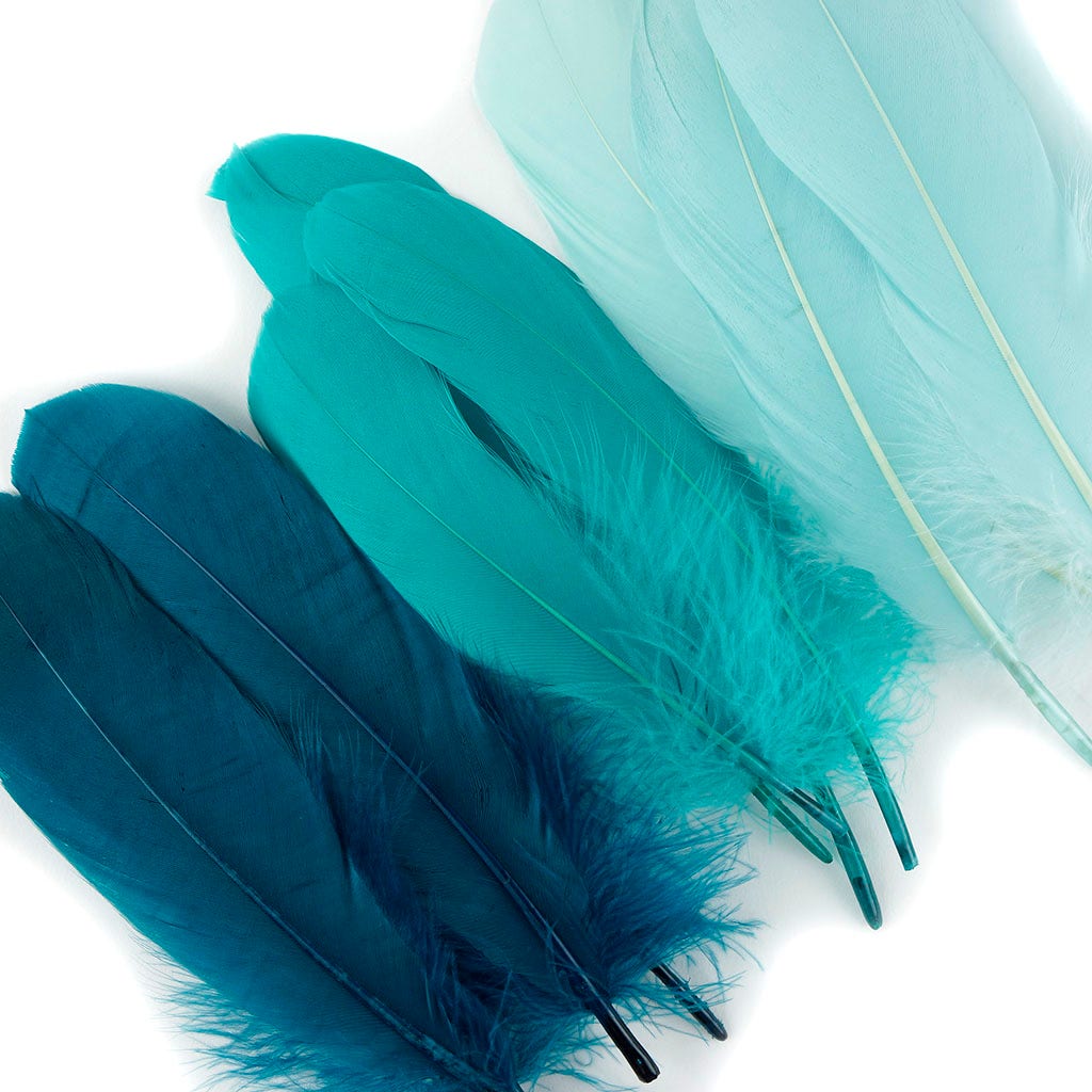 Loose Goose Pallets Mix Dyed Seagreen - Feathers