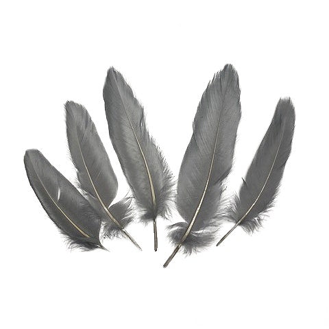 Loose Goose Satinettes Dyed - Silver - Feathers