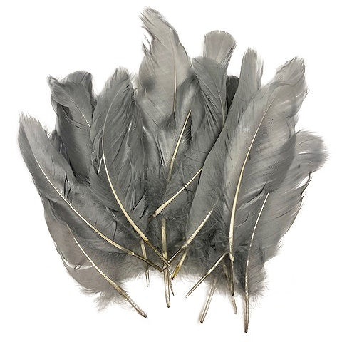 Loose Goose Satinettes Dyed - Silver - Feathers