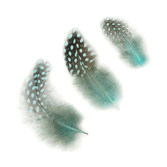 Loose Guinea Plumage Dyed - Light Turquoise - 0.1 oz (approx. 50 pcs) - Feathers