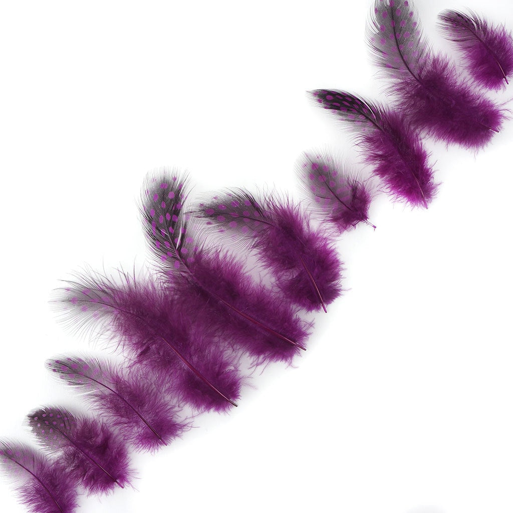 Loose Guinea Plumage Dyed - Very Berry - 0.1 oz (approx. 50 pcs) - Feathers