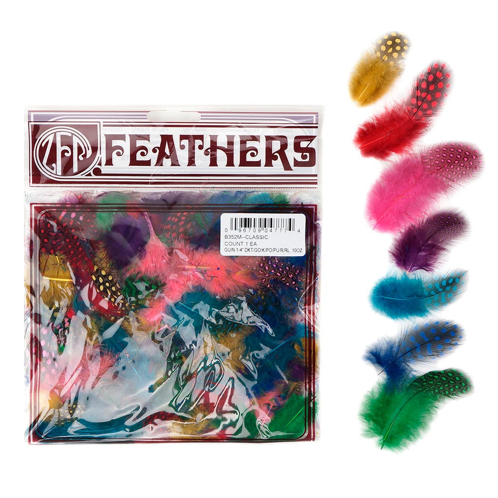 Loose Guinea Plumage Mix Dyed - Classic Mix - Feathers