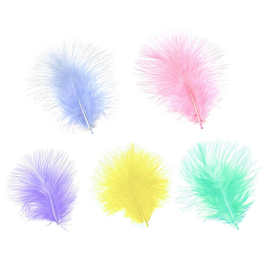 LOOSE MIXED DYED TURKEY MARABOU FEATHERS 1-4’’ - SPRING - Feathers