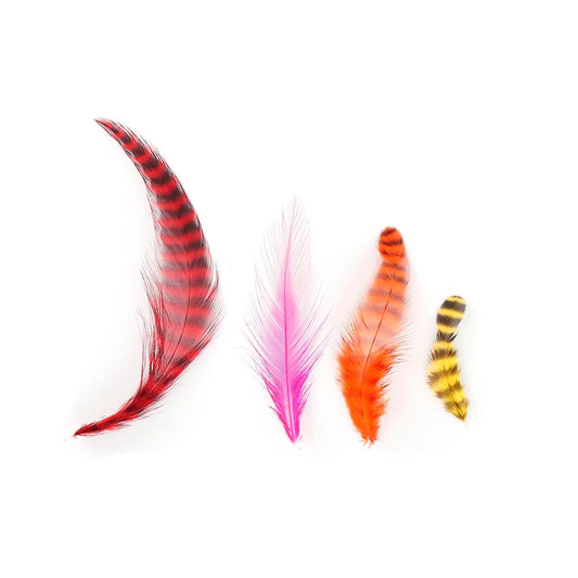 Loose Rooster Chinchilla Mixed Dyed Hot - Feathers