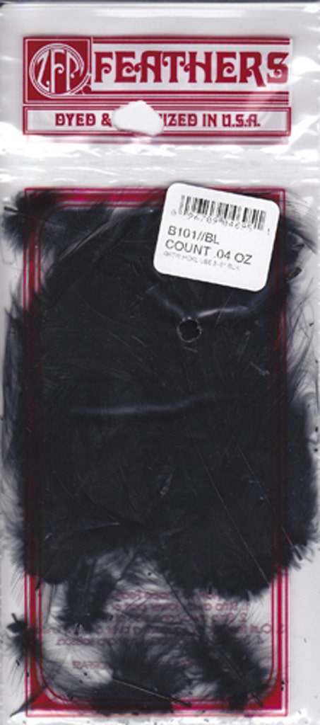 Loose Rooster Hackles Dyed - Black - Feathers