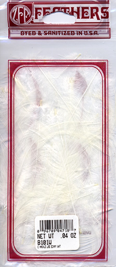 Loose Rooster Hackles Dyed - White - Feathers