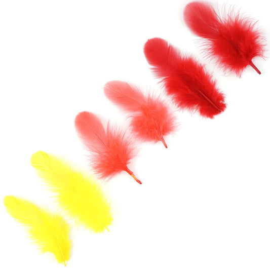 Loose Rooster Plumage Mix Dyed - FIRE - Feathers