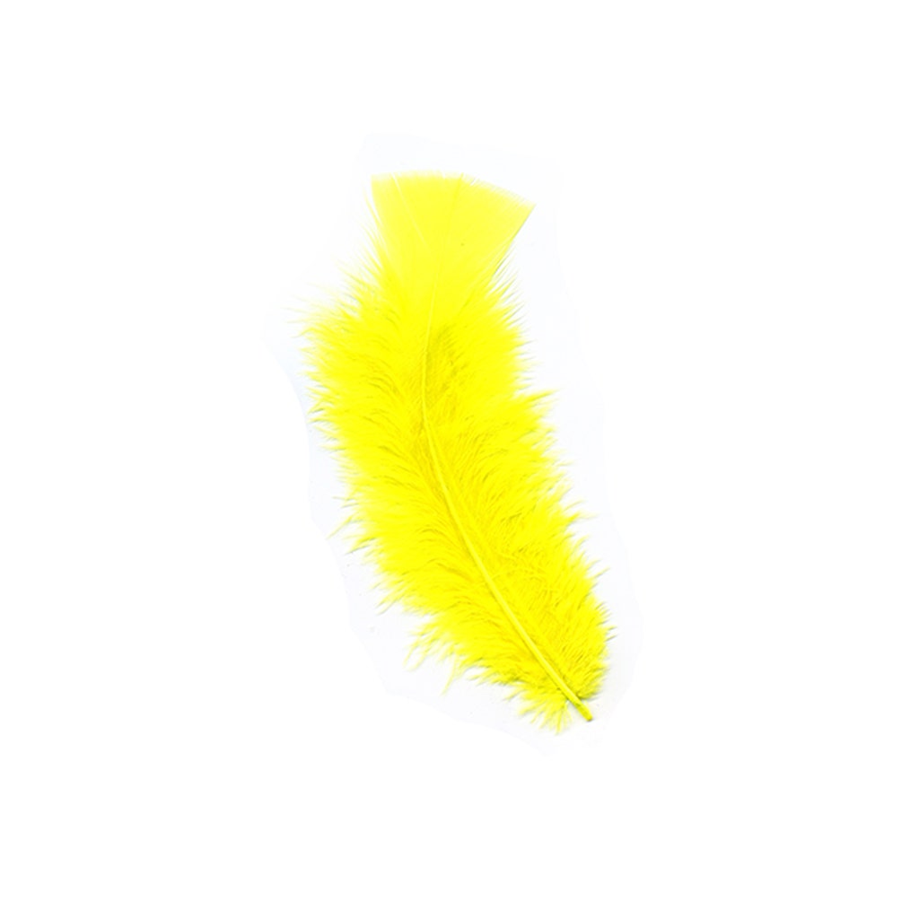 LOOSE TURKEY FLATS DYED SOLID - Fluorescent Yellow - Feathers