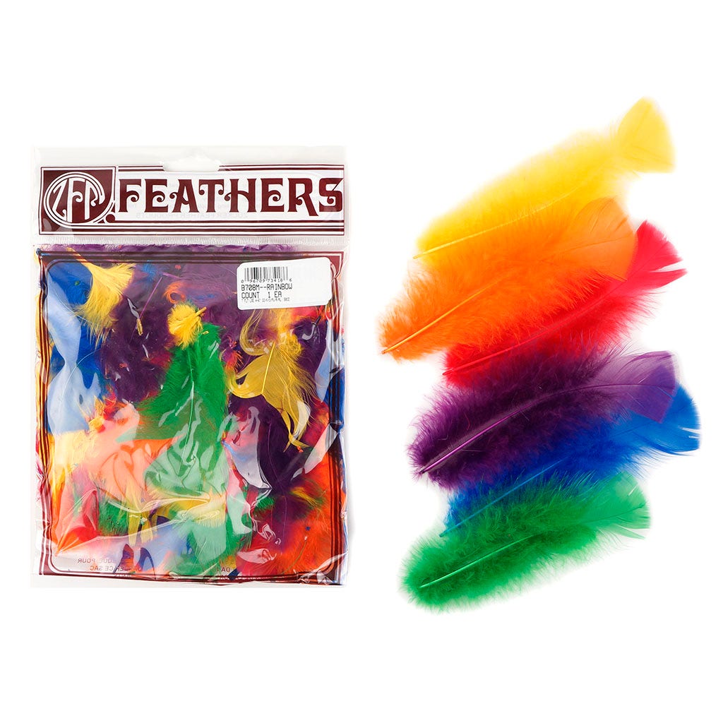 Loose Turkey Flats Mix Dyed Rainbow - Feathers