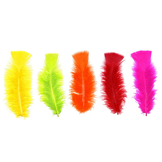 Loose Turkey Flats Section Dyed - 4-6’’ - 36 PC - Neon Mix - Feathers