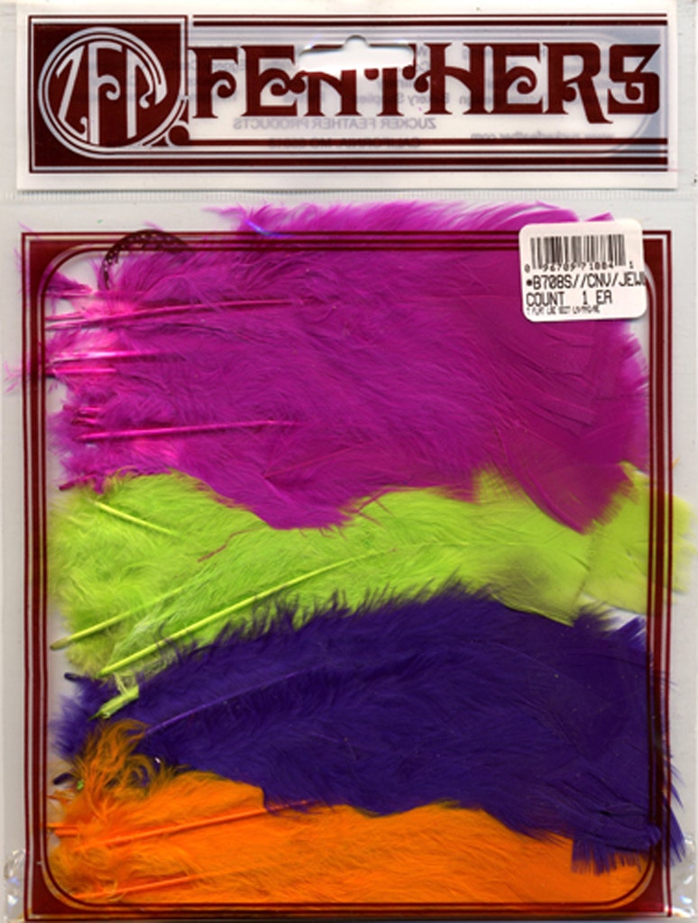 Loose Turkey Flats Section Dyed - Carnival Jewel Mix - Feathers