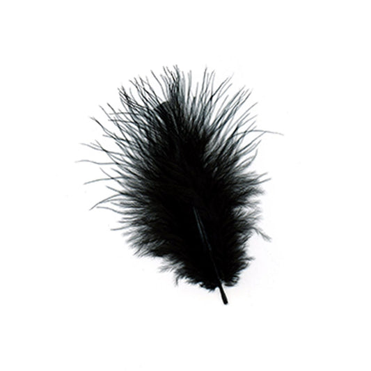 Loose Turkey Marabou Dyed - Black - Feathers