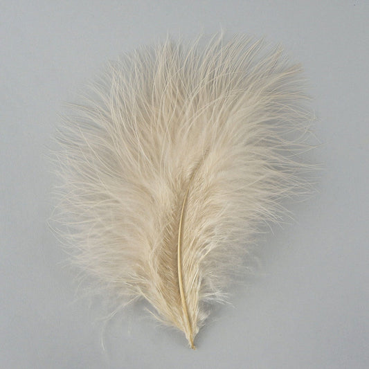 Loose Turkey Marabou Feathers 3-8’’ Dyed - Beige -.25 oz - Turkey Feathers