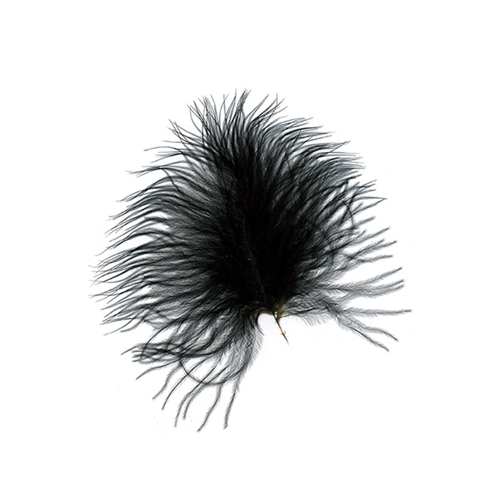 Loose Turkey Marabou Feathers 3-8’’ Dyed - Black - 1/4 lb. bulk - Turkey Feathers