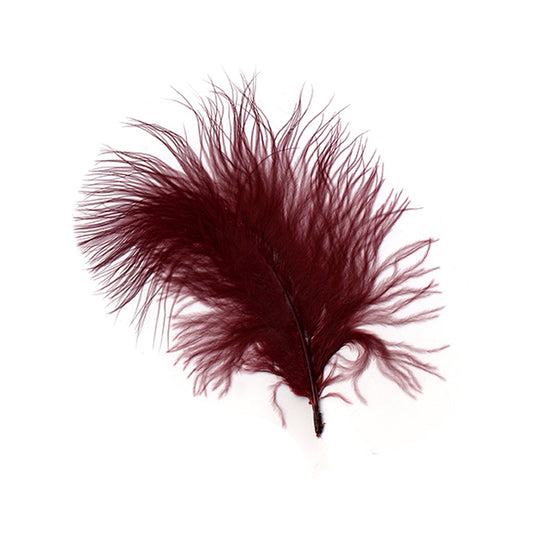 Loose Turkey Marabou Feathers 3-8’’ Dyed - Burgundy - 1 lb. bulk - Turkey Feathers