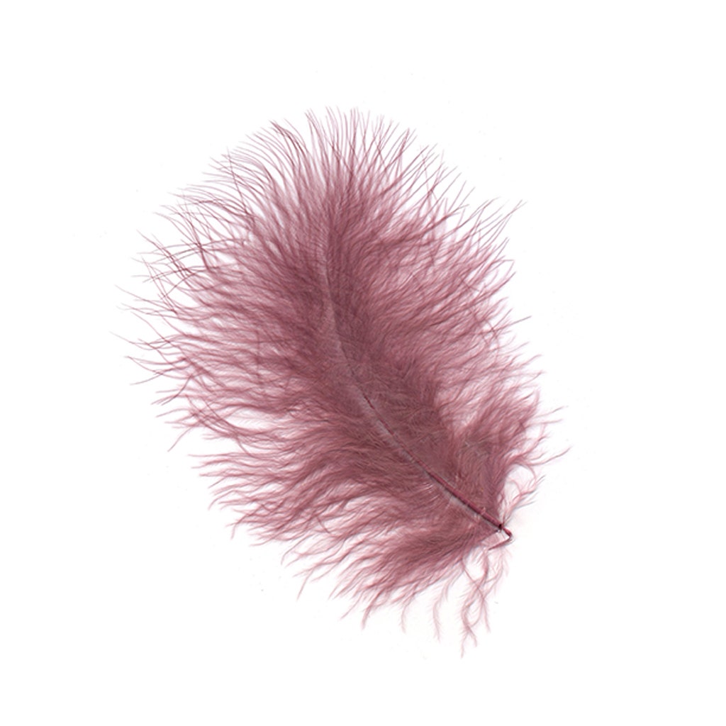 Loose Turkey Marabou Feathers 3-8’’ Dyed - Dusty Rose - 1/4 lb. bulk - Turkey Feathers