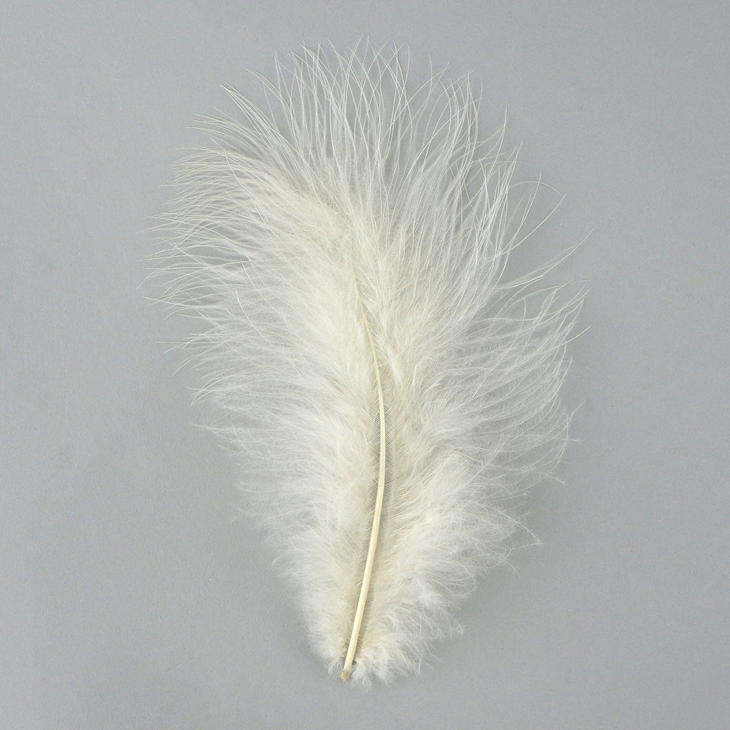 Loose Turkey Marabou Feathers 3-8’’ Dyed - Eggshell -.25 oz - Turkey Feathers