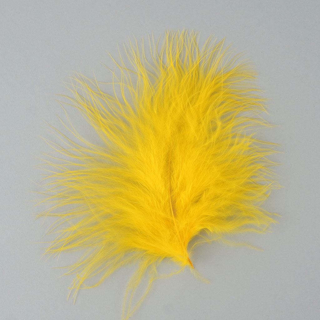 Loose Turkey Marabou Feathers 3-8’’ Dyed - Gold - 1 lb. bulk - Turkey Feathers