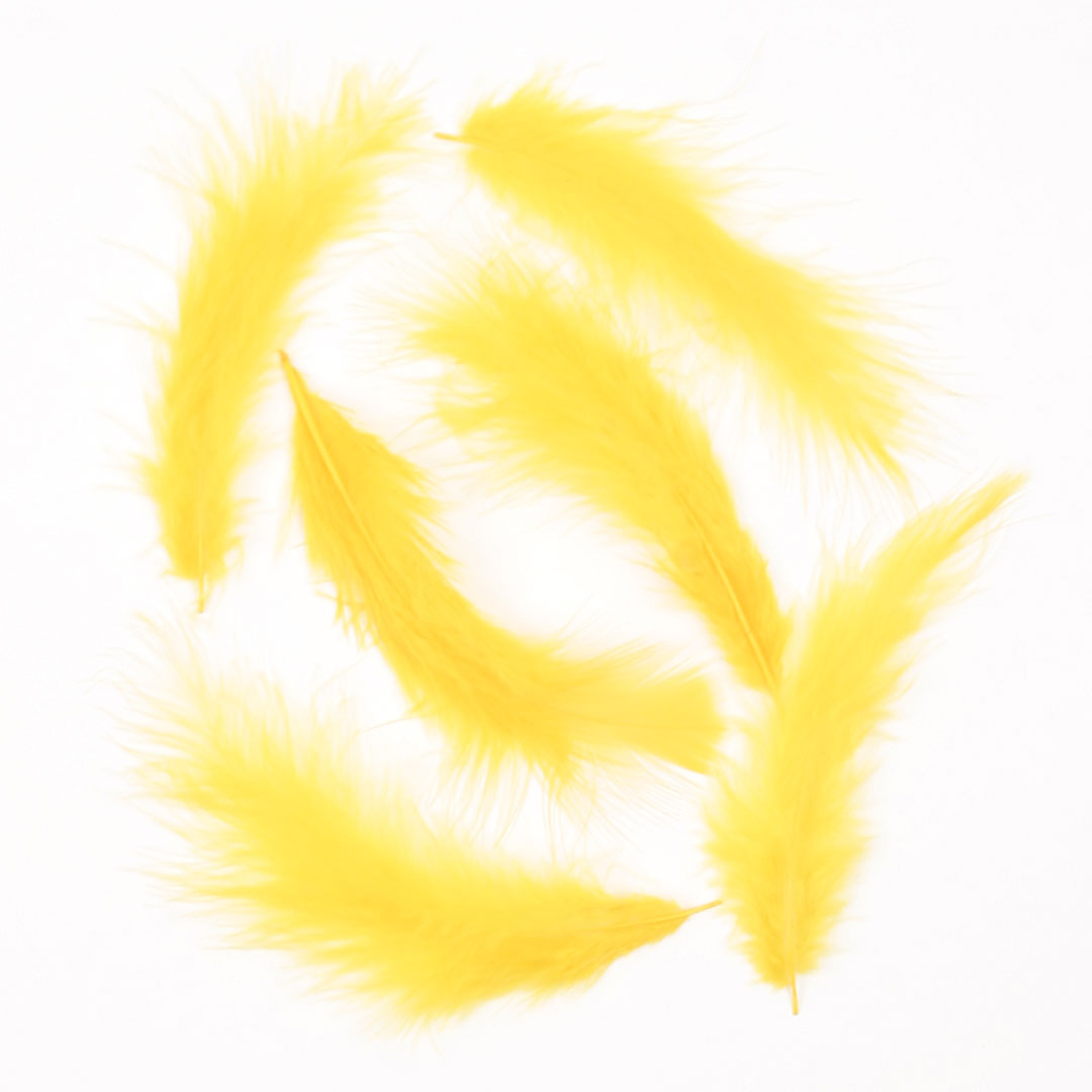 Loose Turkey Marabou Feathers 3-8’’ Dyed - Gold - Turkey Feathers