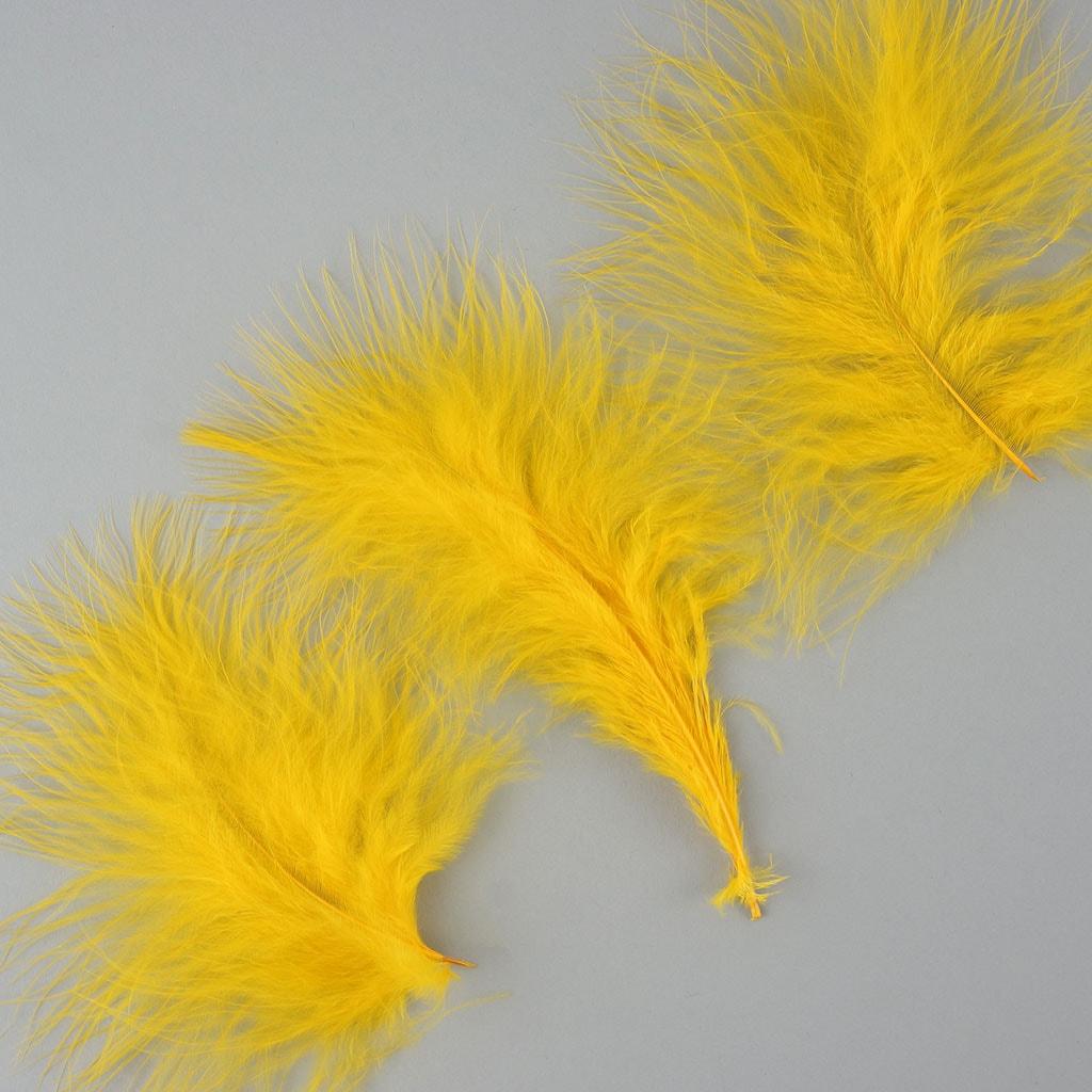 Loose Turkey Marabou Feathers 3-8’’ Dyed - Gold - Turkey Feathers