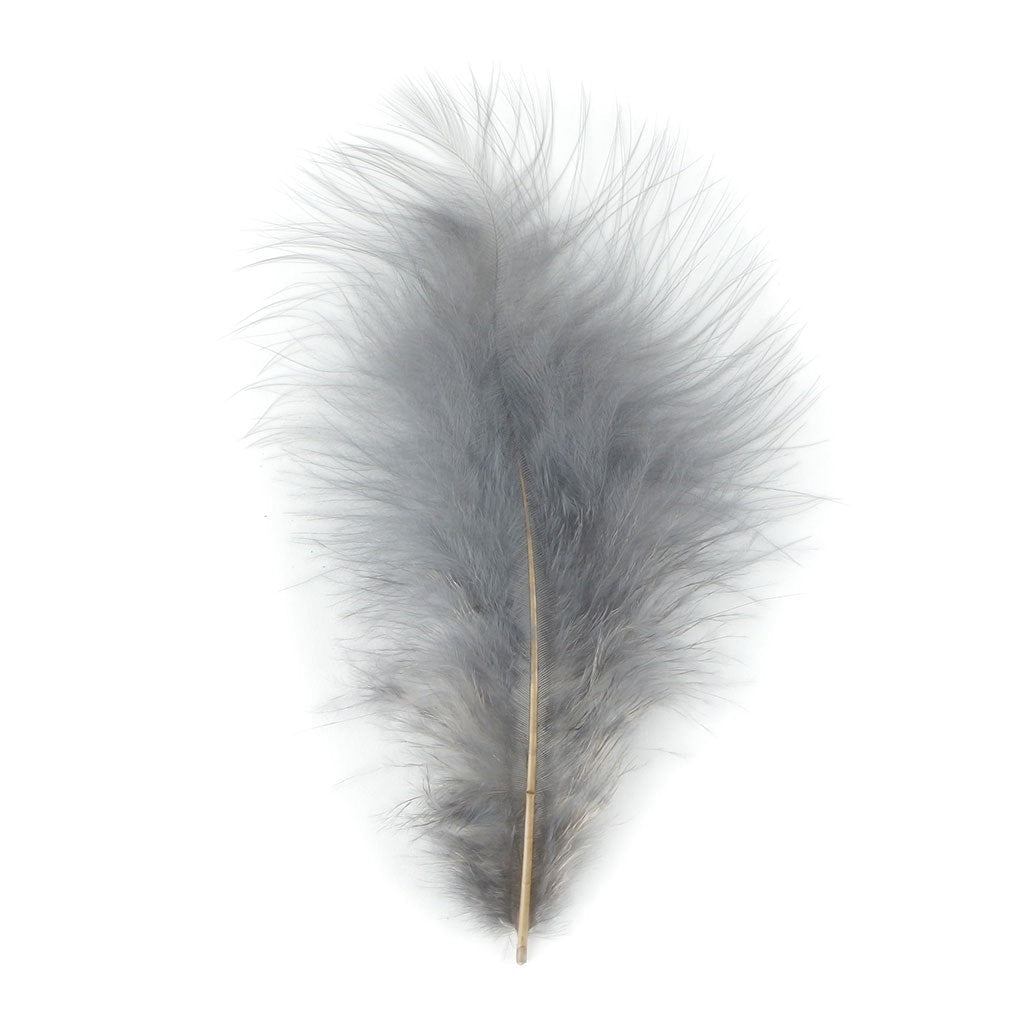 Loose Turkey Marabou Feathers 3-8’’ Dyed - Grey -.25 oz - Turkey Feathers