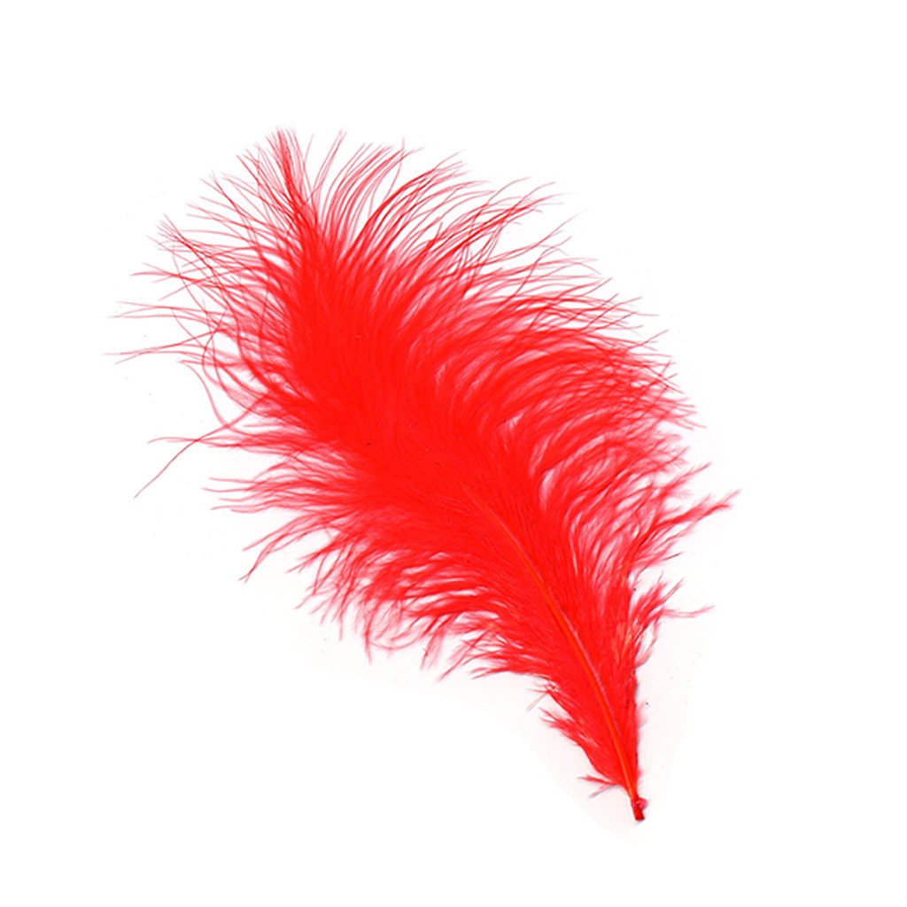 Loose Turkey Marabou Feathers 3-8’’ Dyed - Hot Orange - 1/4 lb. bulk - Turkey Feathers