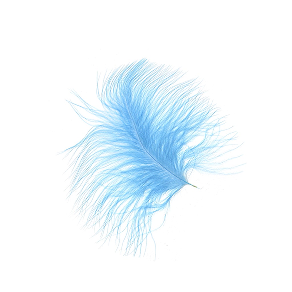 Loose Turkey Marabou Feathers 3-8’’ Dyed - Light Blue - 1/4 lb. bulk - Turkey Feathers